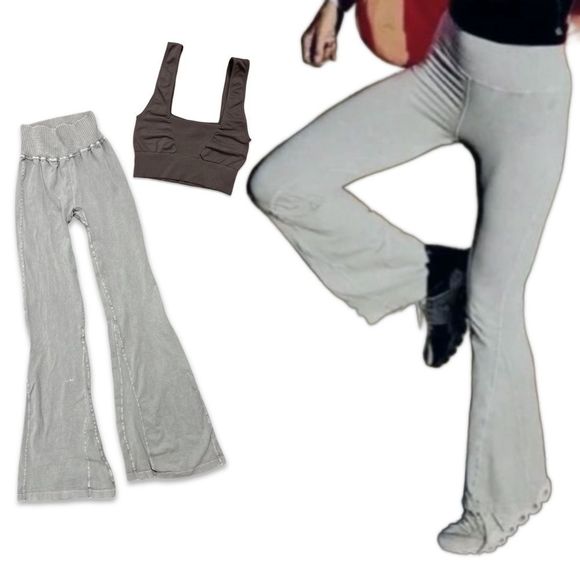 Free People Pants - Free People Movement Good Karma Flare Leggings & Good Karma Square Neck Bra